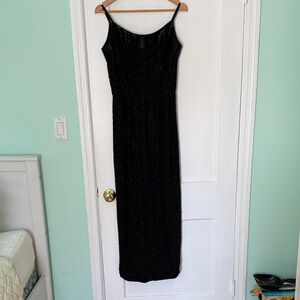 Vintage 1950s Bruce Arnold Ltd Black Beaded Gown